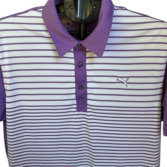 Puma Men's Golf Cool Cell Multi-Color Performance Polo Shirt Size XL Purple - Picture 3 of 7